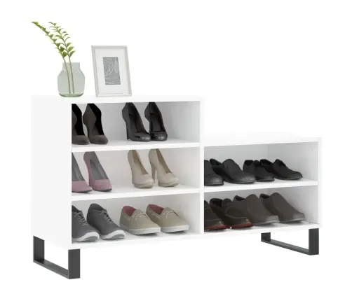 Apavu Plaukts, Spīdīgi Balts, 102X36X60 Cm, Inženierijas Koks Vidaxl