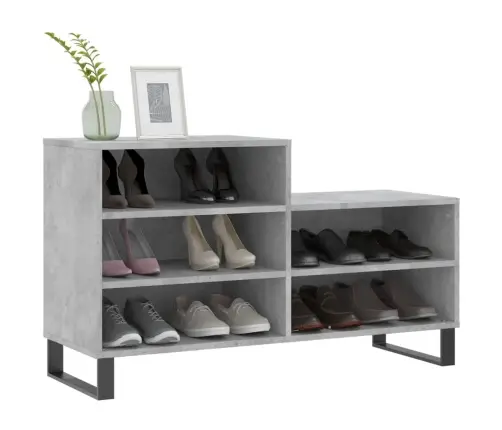 Apavu Plaukts, Betonpelēks, 102X36X60 Cm, Inženierijas Koks Vidaxl