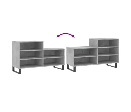 Apavu Plaukts, Betonpelēks, 102X36X60 Cm, Inženierijas Koks Vidaxl