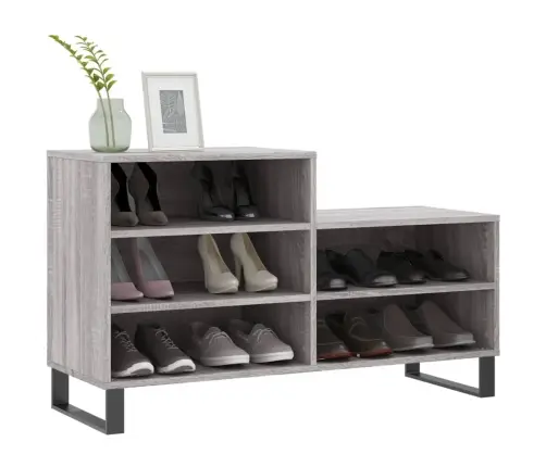 Apavu Plaukts, Pelēcīga Ozolkoka,102X36X60Cm, Inženierijas Koks Vidaxl