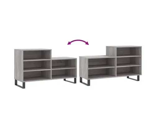 Apavu Plaukts, Pelēcīga Ozolkoka,102X36X60Cm, Inženierijas Koks Vidaxl