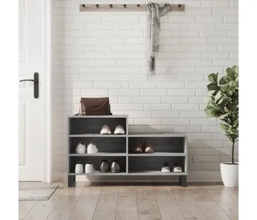 Apavu Plaukts, Pelēcīga Ozolkoka,102X36X60Cm, Inženierijas Koks Vidaxl