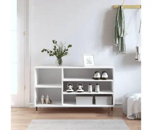 Apavu Plaukts, Balts, 102X36X60 Cm, Inženierijas Koks Vidaxl