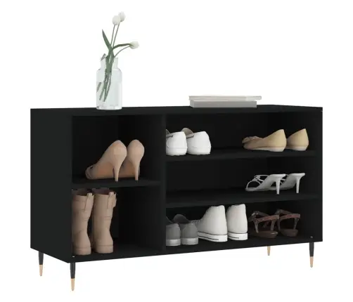 Apavu Plaukts, Melns, 102X36X60 Cm, Inženierijas Koks Vidaxl