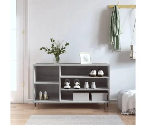 Apavu Plaukts, Pelēcīga Ozolkoka,102X36X60Cm, Inženierijas Koks Vidaxl