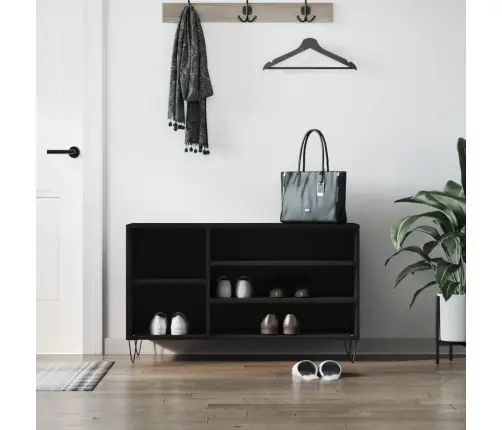 Apavu Plaukts, Melns, 102X36X60 Cm, Inženierijas Koks Vidaxl