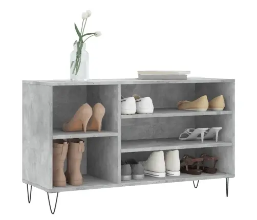 Apavu Plaukts, Betonpelēks, 102X36X60 Cm, Inženierijas Koks Vidaxl