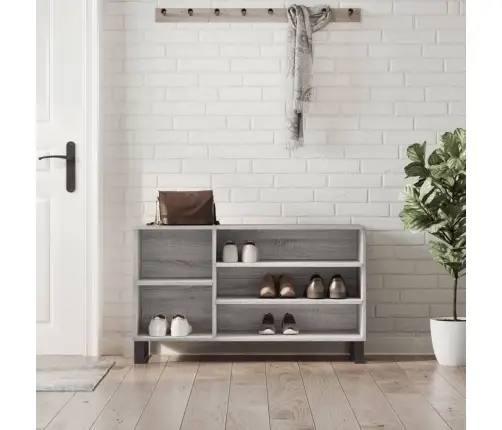 Apavu Plaukts, Pelēcīga Ozolkoka,102X36X60Cm, Inženierijas Koks Vidaxl