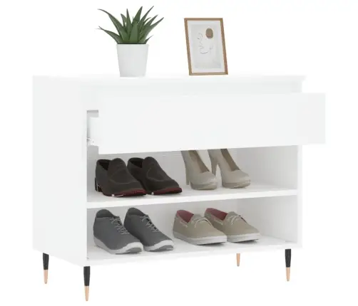 Jalatsikapp, Valge, 70 X 36 X 60 cm Tehispuit