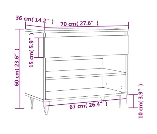 Kingakapp, Suitsutatud Tamm, 70 X 36 X 60 cm Tehispuit