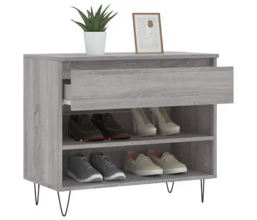 Spintelė Batams, Pilka Ąžuolo, 70X36X60cm Apdirbta Mediena