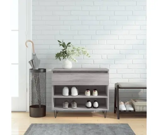 Spintelė Batams, Pilka Ąžuolo, 70X36X60cm Apdirbta Mediena