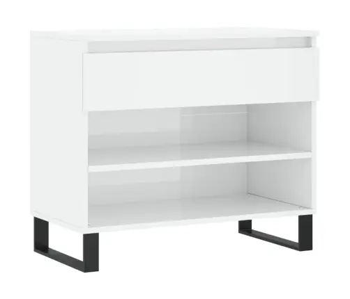 Apavu Plaukts, Spīdīgi Balts, 70X36X60 Cm, Inženierijas Koks Vidaxl