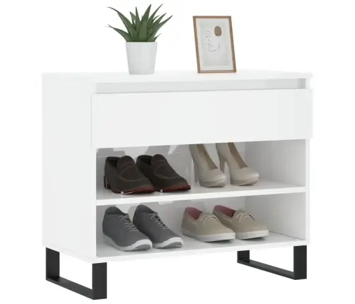 Apavu Plaukts, Spīdīgi Balts, 70X36X60 Cm, Inženierijas Koks Vidaxl