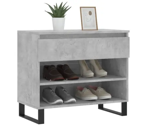 Apavu Plaukts, Betona Pelēks, 70X36X60 Cm, Inženierijas Koks Vidaxl