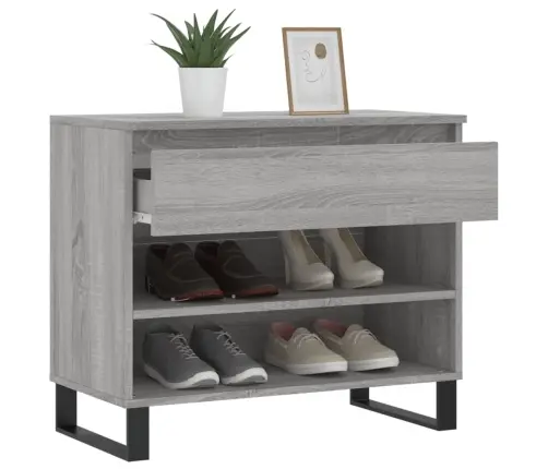 Apavu Plaukts, Betona Pelēks, 70X36X60 Cm, Inženierijas Koks Vidaxl