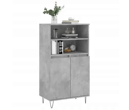 Augstais Skapītis, Betonpelēks, 60X36X110 Cm, Inženierijas Koks Vidaxl