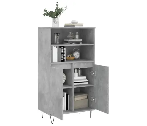 Augstais Skapītis, Betonpelēks, 60X36X110 Cm, Inženierijas Koks Vidaxl