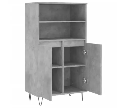 Augstais Skapītis, Betonpelēks, 60X36X110 Cm, Inženierijas Koks Vidaxl