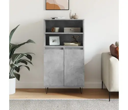 Augstais Skapītis, Betonpelēks, 60X36X110 Cm, Inženierijas Koks Vidaxl