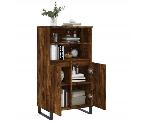 Komoda, Dūminio Ąžuolo Spalvos, 60X36X110cm Apdirbta Mediena