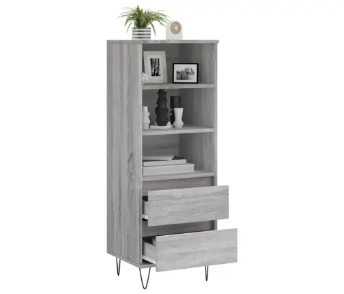 Augstais Skapītis, Pelēcīgs, 40X36X110 Cm, Inženierijas Koks Vidaxl