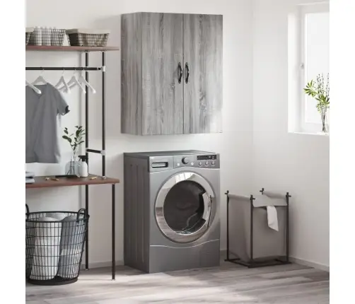 Prie Sienos Montuojama Spintelė, Pilka, 69,5X34X90cm Mediena Prie Sienos Montuojama Spintelė, Pilka, 69,5X34X90cm Mediena