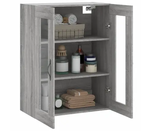 Sienas Skapītis, 69,5X34X90 Cm, Inženierijas Koks, Pelēks Koks Vidaxl