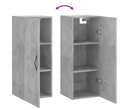 Sienas Skapītis, 34,5X34X90Cm, Inženierijas Koks, Betona Pelēks Vidaxl