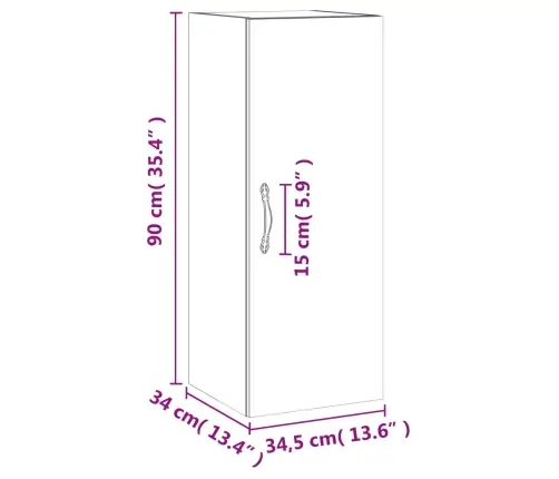 Sienas Skapītis, 34,5X34X90 Cm, Inženierijas Koks, Ozolkoka Vidaxl Sienas Skapītis, 34,5X34X90 Cm, Inženierijas Koks, Ozolkoka Vidaxl