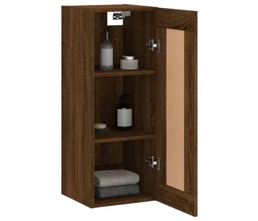 Sienas Skapītis, 34,5X34X90Cm, Inženierijas Koks,Ozolkoka Brūns Vidaxl