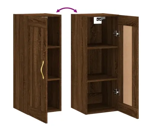 Sienas Skapītis, 34,5X34X90Cm, Inženierijas Koks,Ozolkoka Brūns Vidaxl