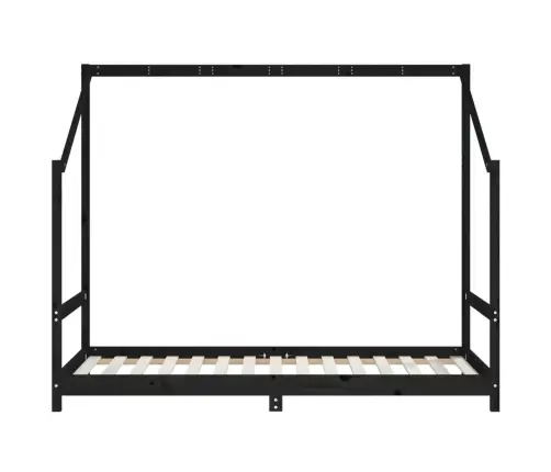 Bērnu Gultas Rāmis, Melns, 90X190 Cm, Priedes Masīvkoks Vidaxl