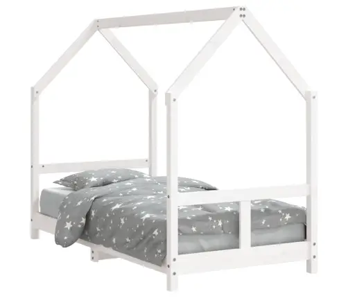 Bērnu Gultas Rāmis, Balts, 80X160 Cm, Priedes Masīvkoks Vidaxl