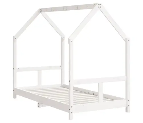 Bērnu Gultas Rāmis, Balts, 80X160 Cm, Priedes Masīvkoks Vidaxl