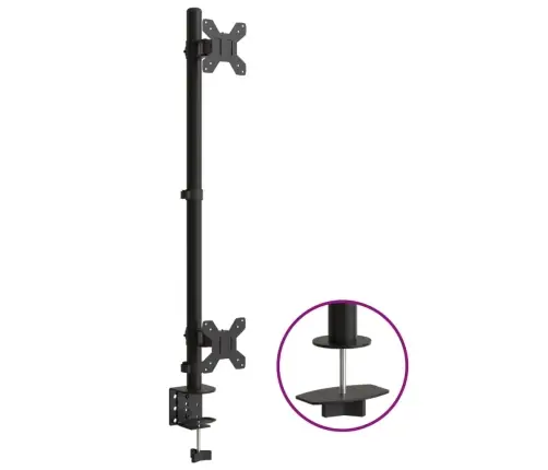 Dubultais Monitora Statīvs, Melns, Tērauds, Vesa, 75/100 Mm Vidaxl