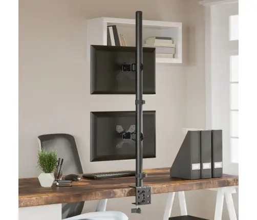 Dubultais Monitora Statīvs, Melns, Tērauds, Vesa, 75/100 Mm Vidaxl