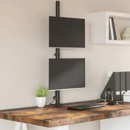 Dubultais Monitora Statīvs, Melns, Tērauds, Vesa, 75/100 Mm Vidaxl