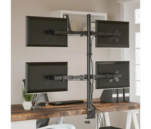 Monitora Statīvs, Melns, Tērauds, Vesa, 75/100 Mm Vidaxl