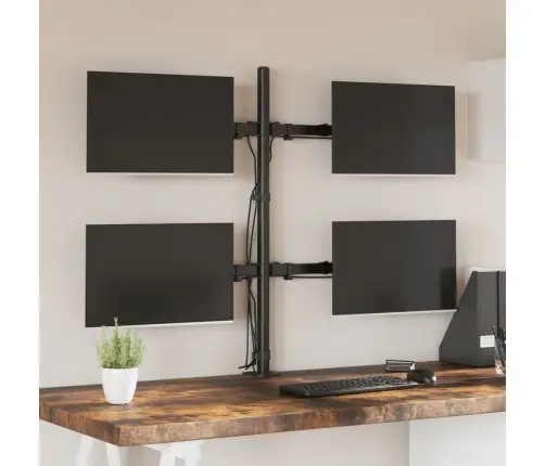 Monitora Statīvs, Melns, Tērauds, Vesa, 75/100 Mm Vidaxl