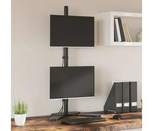 Dubultais Monitora Statīvs, Melns, Tērauds, Vesa, 75/100 Mm Vidaxl