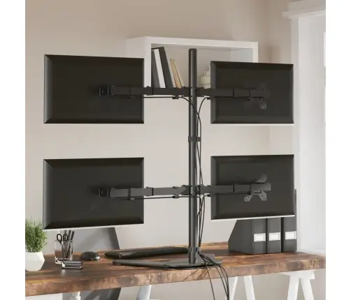 Monitora Statīvs, Melns, Tērauds, Vesa, 75/100 Mm Vidaxl