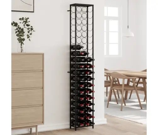 Vīna Pudeļu Plaukts 57 Pudelēm, 34X18X200 Cm, Kalta Dzelzs Vidaxl