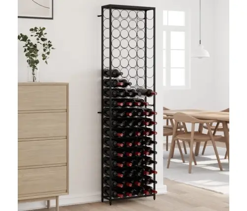 Vīna Pudeļu Plaukts 95 Pudelēm, 54X18X200 Cm, Melna Dzelzs Vidaxl