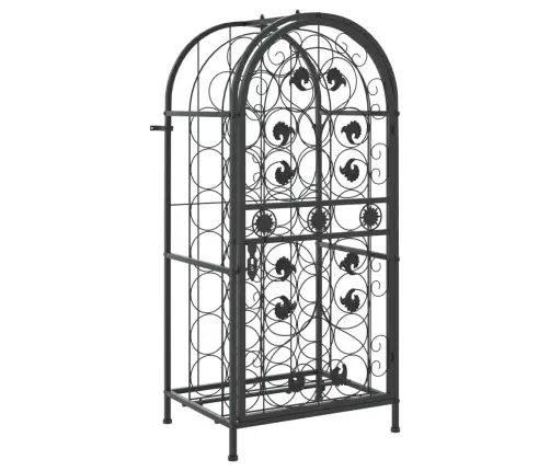 Vīna Pudeļu Plaukts 33 Pudelēm, 45X36X100 Cm, Melna Dzelzs Vidaxl