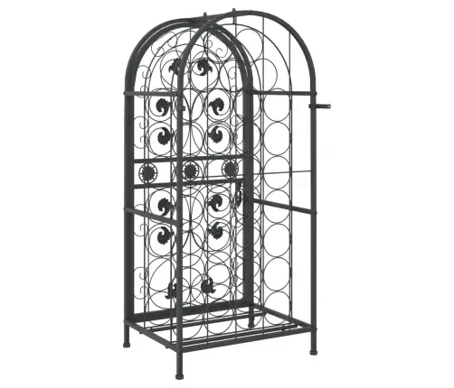 Vīna Pudeļu Plaukts 33 Pudelēm, 45X36X100 Cm, Melna Dzelzs Vidaxl