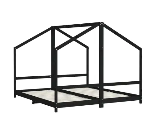 Lastevoodi Raam, Must, 2 X (90 X 200) cm Männipuit
