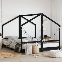 Lastevoodi Raam, Must, 2 X (90 X 200) cm Männipuit
