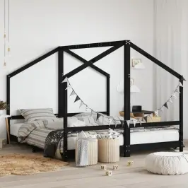 Lastevoodi Raam, Must, 2 X (90 X 200) cm Männipuit
