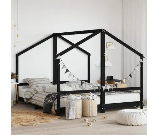 Lastevoodi Raam, Must, 2 X (90 X 200) cm Männipuit